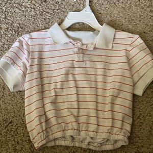 white, stripped, crop top